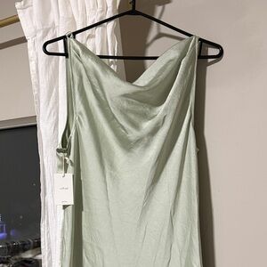 Goddess Strapless Light Green Dress